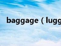baggage（luggage和baggage的区别）