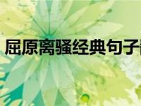 屈原离骚经典句子翻译（屈原离骚经典句子）