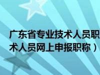 广东省专业技术人员职称管理系统登录入口（广东省专业技术人员网上申报职称）