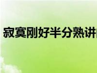 寂寞刚好半分熟讲的什么（寂寞刚好半分熟）
