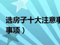选房子十大注意事项有哪些（选房子十大注意事项）