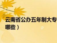 云南省公办五年制大专学校有哪些（昆明五年制大专学校有哪些）