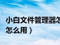 小白文件管理器怎么用不了（小白文件管理器怎么用）