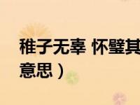 稚子无辜 怀璧其罪什么意思（怀璧其罪什么意思）