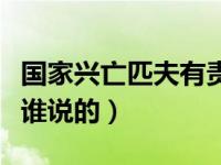 国家兴亡匹夫有责作文（国家兴亡匹夫有责是谁说的）