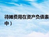 待摊费用在资产负债表中如何列示（待摊费用在资产负债表中）