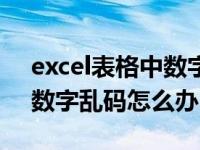 excel表格中数字乱码怎么弄（excel表格中数字乱码怎么办）