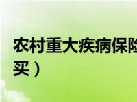 农村重大疾病保险怎么买（重大疾病保险怎么买）
