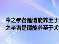今之孝者是谓能养至于犬马皆能有养不敬何以别乎译文（今之孝者是谓能养至于犬马皆能有养）