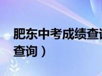 肥东中考成绩查询入口2023（肥东中考成绩查询）