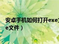 安卓手机如何打开exe文件视频教程（安卓手机如何打开exe文件）