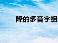 降的多音字组词（隆的多音字组词）
