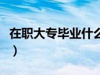 在职大专毕业什么意思（在职大专是什么意思）