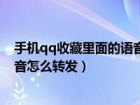手机qq收藏里面的语音怎么转发给别人（手机qq收藏的语音怎么转发）