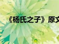 《杨氏之子》原文及翻译（杨氏之子课文）
