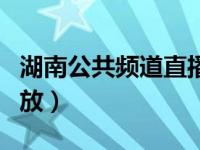 湖南公共频道直播回看（湖南公共频道直播回放）