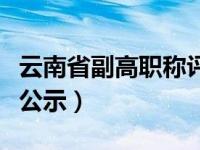 云南省副高职称评审结果（云南省副高级职称公示）