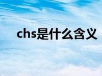 chs是什么含义（chs和cht是什么意思）