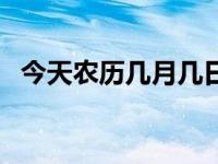 今天农历几月几日了（今天农历几月初几）