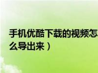 手机优酷下载的视频怎么导出来看（手机优酷下载的视频怎么导出来）