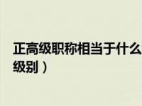 正高级职称相当于什么级别公务员（正高级相当于什么行政级别）