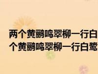 两个黄鹂鸣翠柳一行白鹭上青天描写的是什么季节（今日两个黄鹂鸣翠柳一行白鹭上青天）
