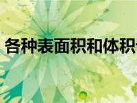 各种表面积和体积计算公式（今日体表面积）