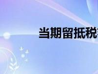 当期留抵税额（今日留抵税额）