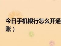 今日手机银行怎么开通转账功能（今日手机银行怎么开通转账）