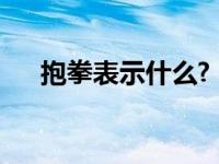 抱拳表示什么?（今日抱拳是什么意思）