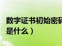 数字证书初始密码是什么（今日证书下载密码是什么）