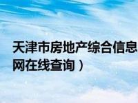 天津市房地产综合信息网官网（今日天津市房地产综合信息网在线查询）
