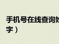 手机号在线查询姓名（今日输入手机号码查名字）