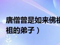 唐僧曾是如来佛祖的弟子（今日唐僧是如来佛祖的弟子）