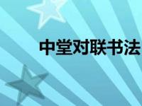 中堂对联书法（今日中堂对联大全）