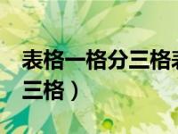 表格一格分三格表格（今日excel表格一格分三格）
