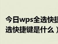 今日wps全选快捷键是什么意思（今日wps全选快捷键是什么）
