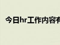 今日hr工作内容有哪些（今日hr工作内容）