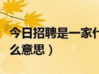 今日招聘是一家什么公司（今日职位类别是什么意思）