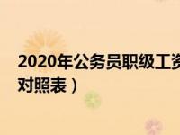 2020年公务员职级工资标准表（今日2019公务员职级工资对照表）