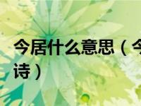 今居什么意思（今日居高声自远非是藉秋风全诗）