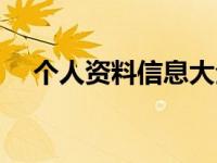 个人资料信息大全（今日个人资料查询）