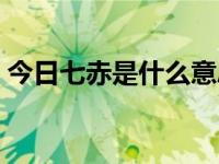 今日七赤是什么意思（今日七友是什么意思）