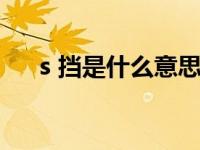 s 挡是什么意思（今日s档是什么意思）