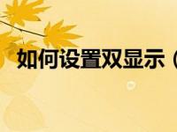 如何设置双显示（今日双显示器怎么设置）
