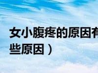 女小腹疼的原因有哪些（今日女小腹疼痛有哪些原因）