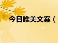 今日唯美文案（今日唯美古风图片手绘）