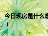 今日现房是什么意思啊（今日现房是什么意思）