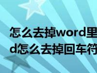 怎么去掉word里的回车符号2016（今日word怎么去掉回车符号）