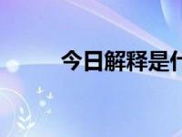 今日解释是什么意思（今日解夏）